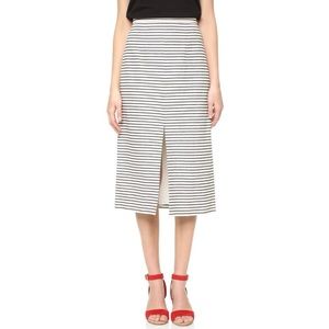 Alice +Olivia Striped Slit midi Skirt